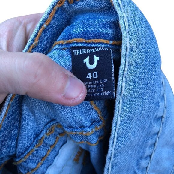 Rare True Religion Jeans Size 40 RICKY FLAP T Orange Stitch - Picture 12 of 13